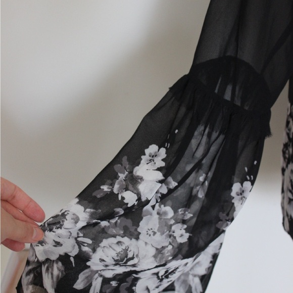 Black High Neck Blouse with Bell sleeve from White House Black Marker - Picture 6 of 6